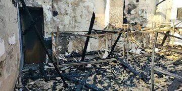 کمپ ترک اعتیار لنگرود پس از آتش‌سوزی/ فیلم